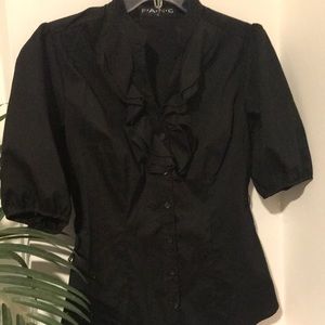 NWOT-Ruffles , button up , mid  sleeve top